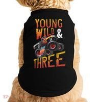 3rd Birthday Boy Monster Truck Rule Jam Three Years Doggie Tank thumb 0