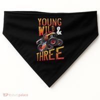 3rd Birthday Boy Monster Truck Rule Jam Three Years USA-Made Doggie Bandana thumb 0