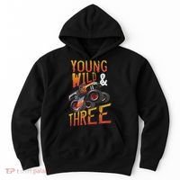 3rd Birthday Boy Monster Truck Rule Jam Three Years Hoodie thumb 0