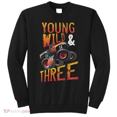 3rd Birthday Boy Monster Truck Rule Jam Three Years Sweatshirt