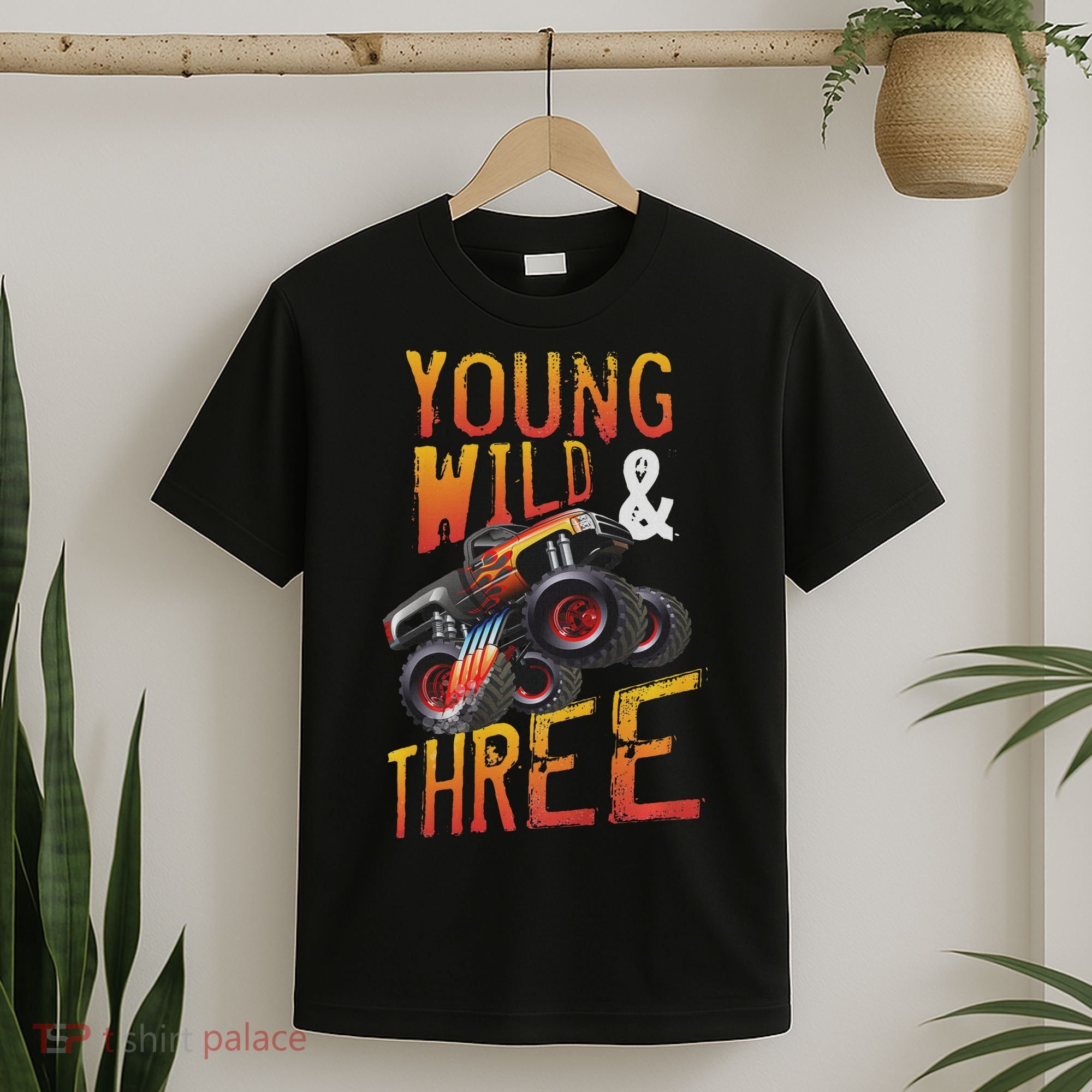 3rd Birthday Boy Monster Truck Rule Jam Three Years T-Shirt