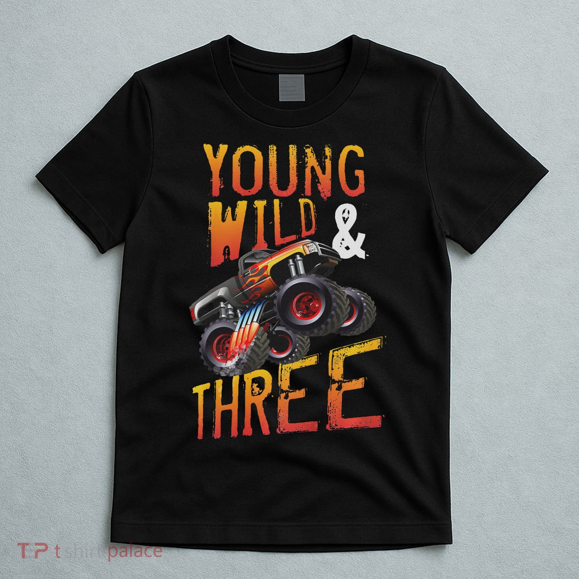 3rd Birthday Boy Monster Truck Rule Jam Three Years T-Shirt