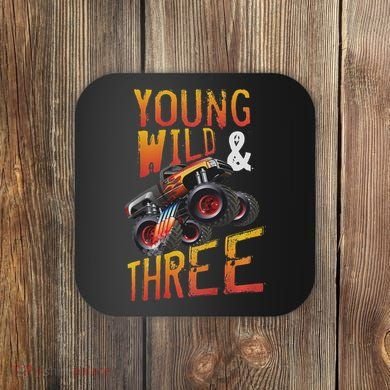 3rd Birthday Boy Monster Truck Rule Jam Three Years Coaster