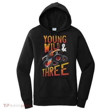3rd Birthday Boy Monster Truck Rule Jam Three Years Women's Hoodie