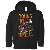 3rd Birthday Boy Monster Truck Rule Jam Three Years Toddler Hoodie thumb 0