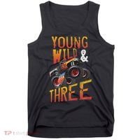 3rd Birthday Boy Monster Truck Rule Jam Three Years Tank Top thumb 0