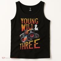 3rd Birthday Boy Monster Truck Rule Jam Three Years Tank Top thumb 2