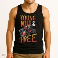 3rd Birthday Boy Monster Truck Rule Jam Three Years Tank Top thumb 3