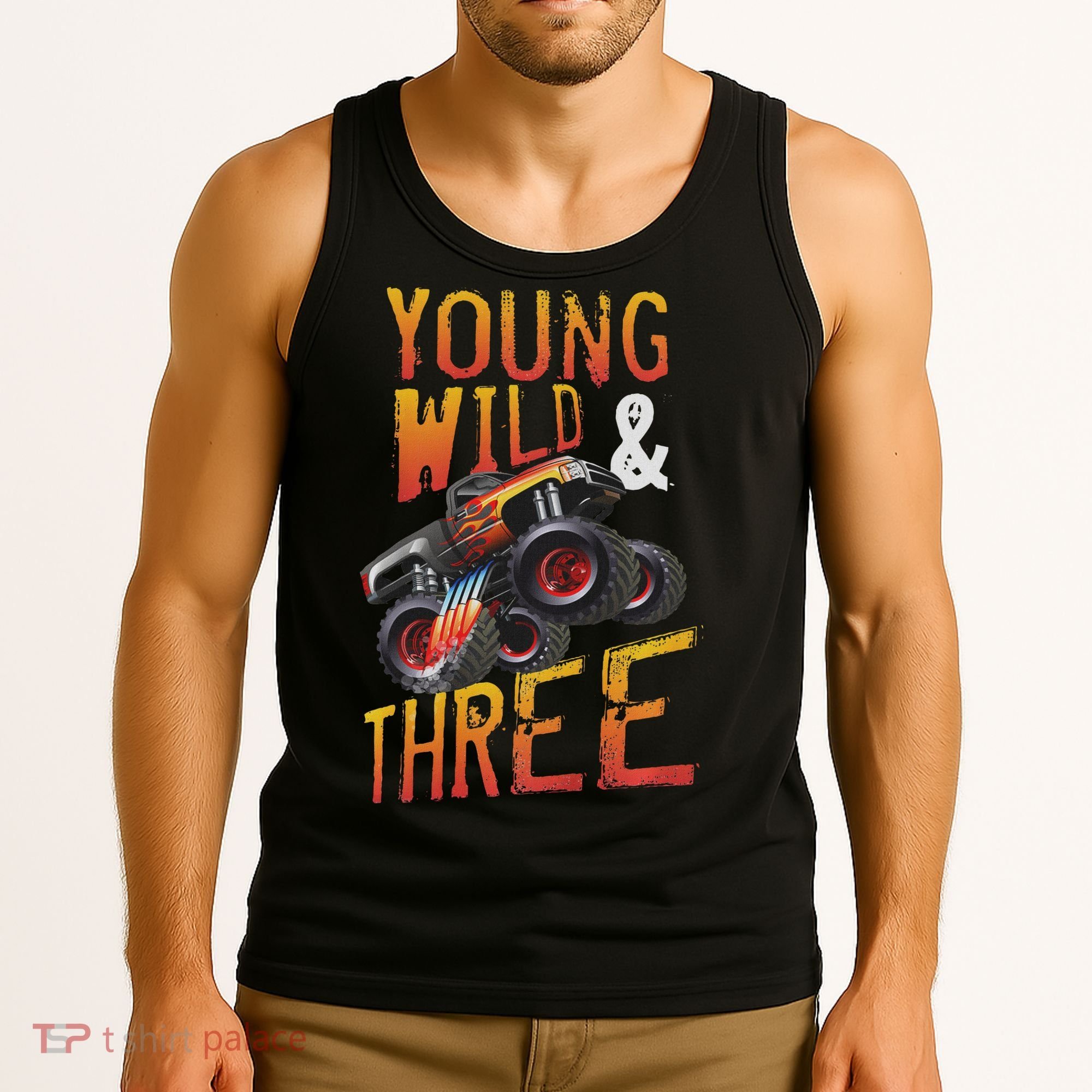 3rd Birthday Boy Monster Truck Rule Jam Three Years Tank Top