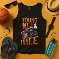 3rd Birthday Boy Monster Truck Rule Jam Three Years Tank Top thumb 4