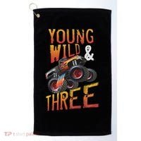 3rd Birthday Boy Monster Truck Rule Jam Three Years Golf Towel thumb 0