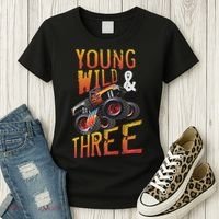 3rd Birthday Boy Monster Truck Rule Jam Three Years Women's T-Shirt thumb 3