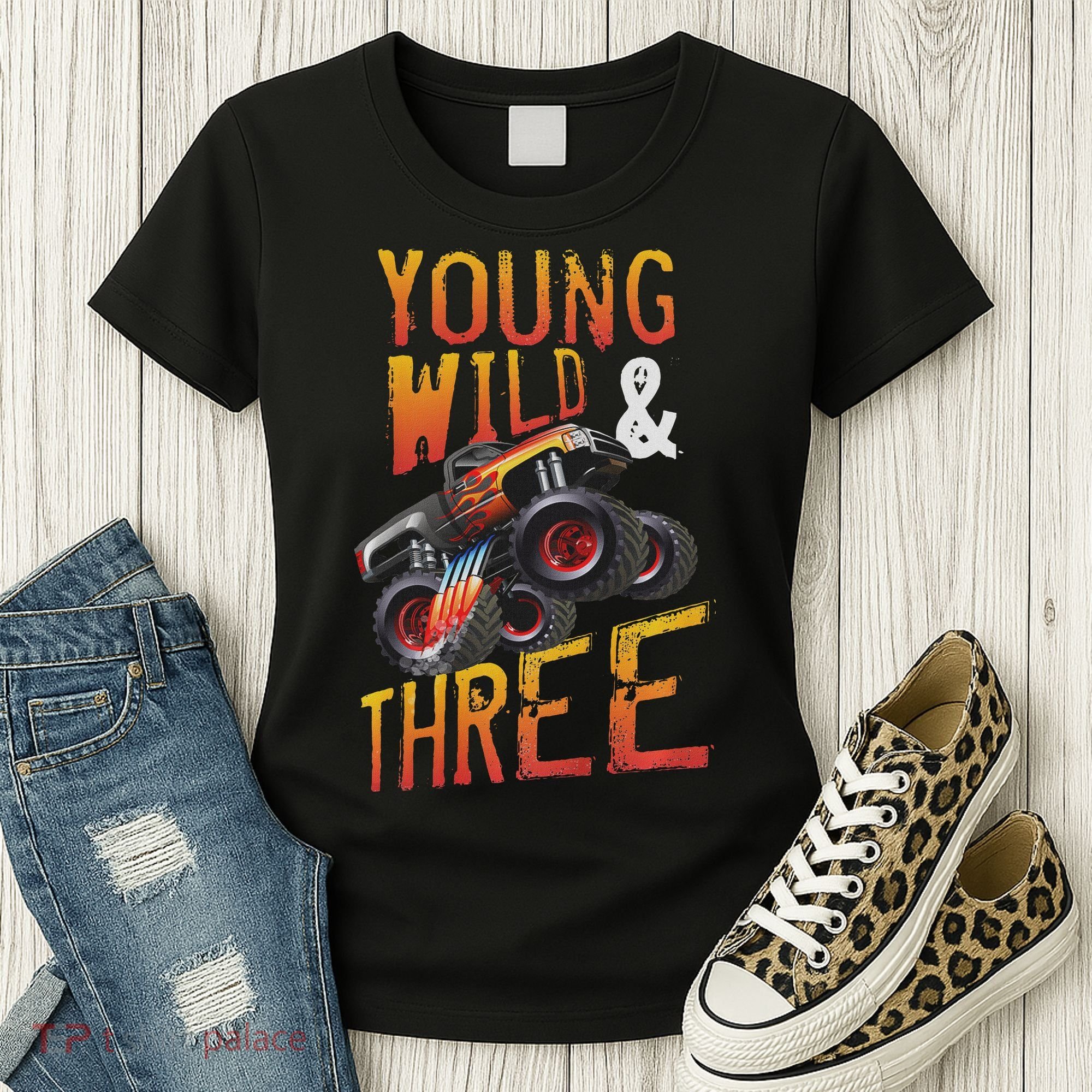 3rd Birthday Boy Monster Truck Rule Jam Three Years Women's T-Shirt