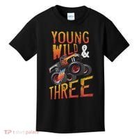 3rd Birthday Boy Monster Truck Rule Jam Three Years Kids T-Shirt thumb 0