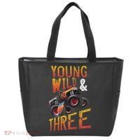 3rd Birthday Boy Monster Truck Rule Jam Three Years Tote Bag thumb 0