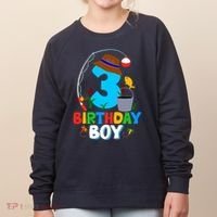 3rd Birthday Boy Fishing Fish Bday Party Decorations Women's Sweatshirt thumb 0