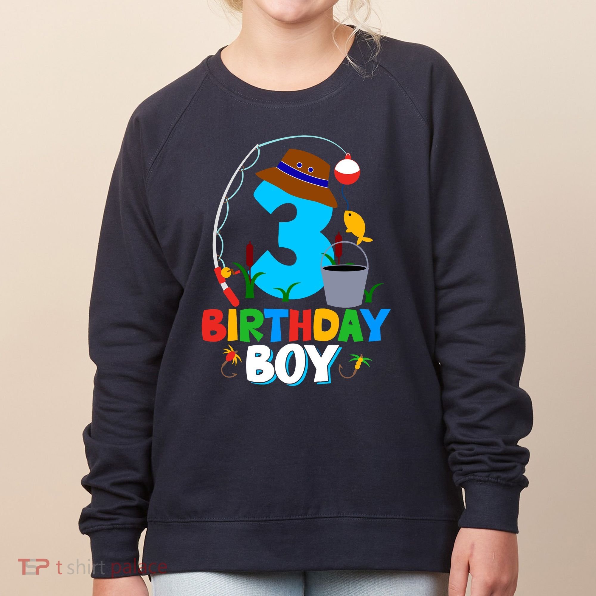 3rd Birthday Boy Fishing Fish Bday Party Decorations Women's Sweatshirt