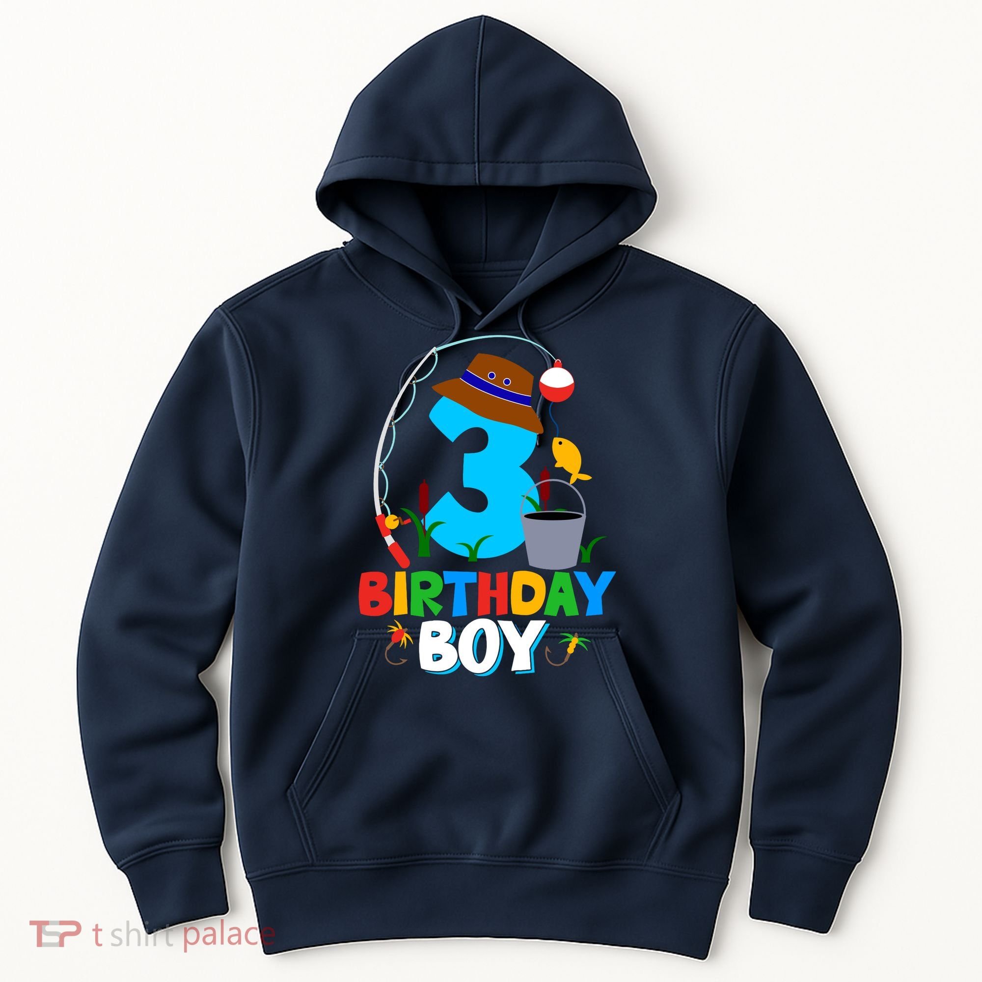 3rd Birthday Boy Fishing Fish Bday Party Decorations Hoodie