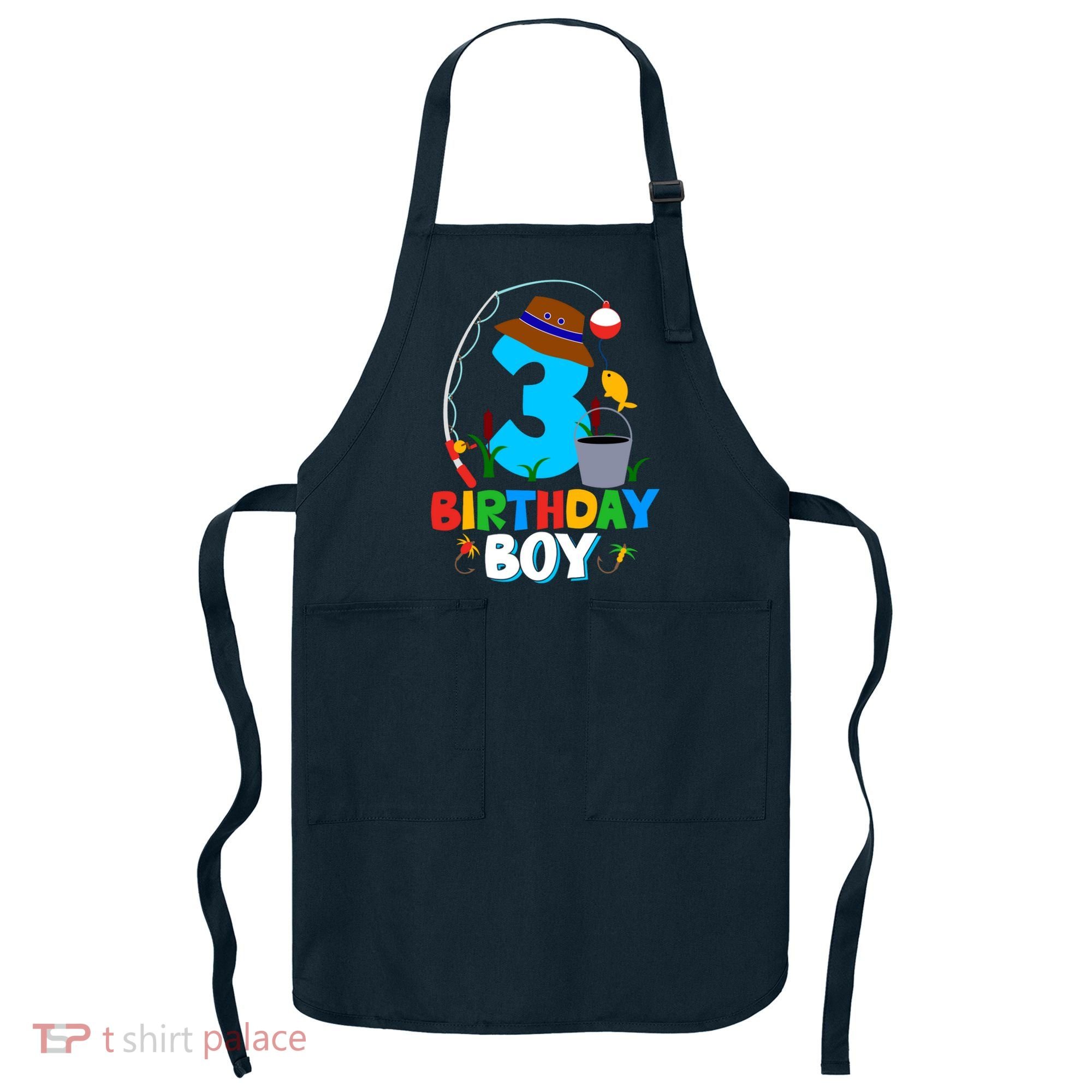 3rd Birthday Boy Fishing Fish Bday Party Decorations Apron