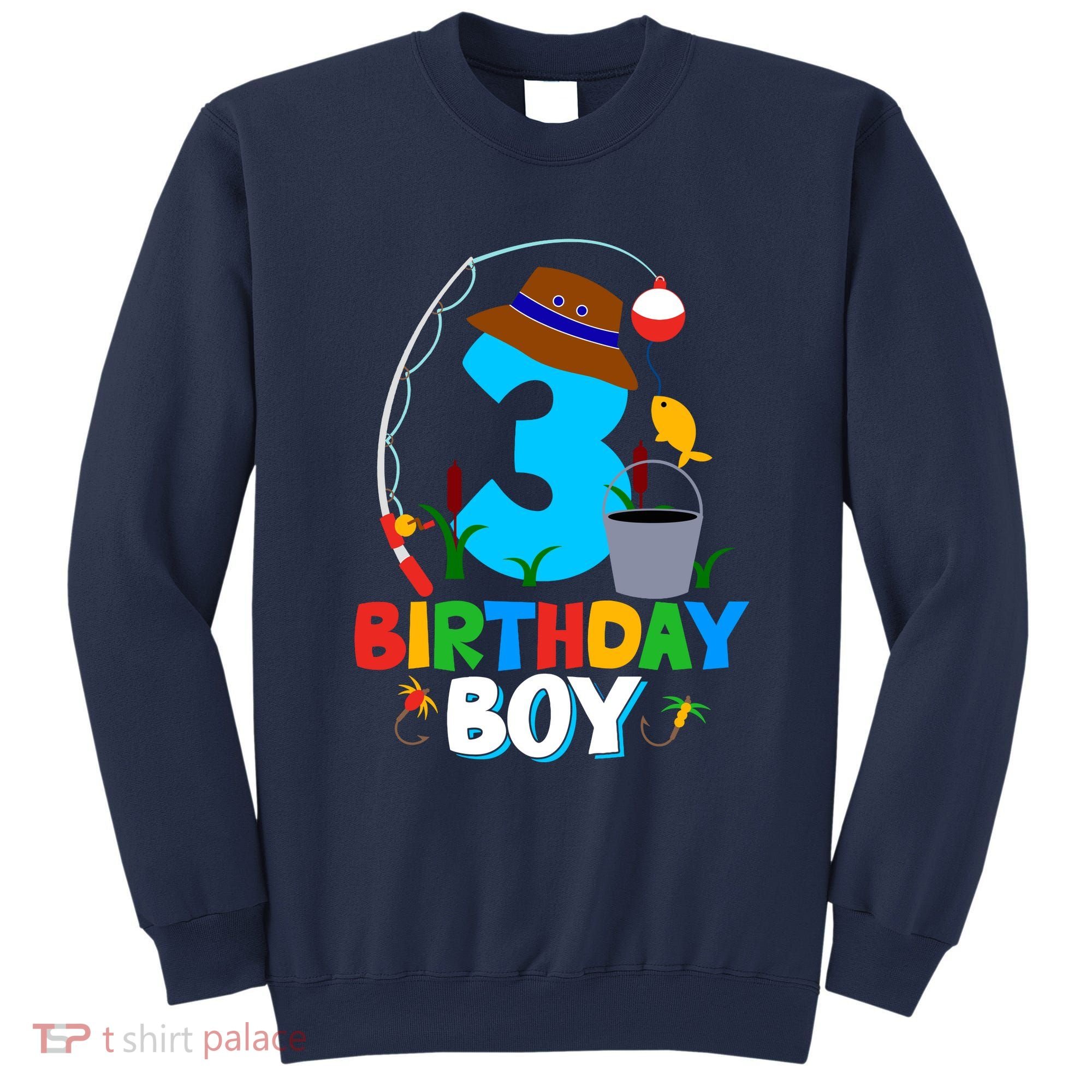 3rd Birthday Boy Fishing Fish Bday Party Decorations Sweatshirt