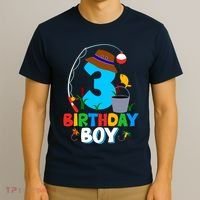 3rd Birthday Boy Fishing Fish Bday Party Decorations T-Shirt thumb 3