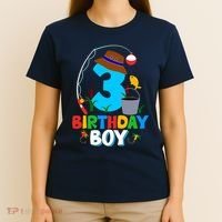 3rd Birthday Boy Fishing Fish Bday Party Decorations T-Shirt thumb 4