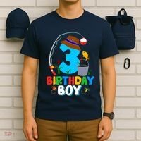 3rd Birthday Boy Fishing Fish Bday Party Decorations T-Shirt thumb 6