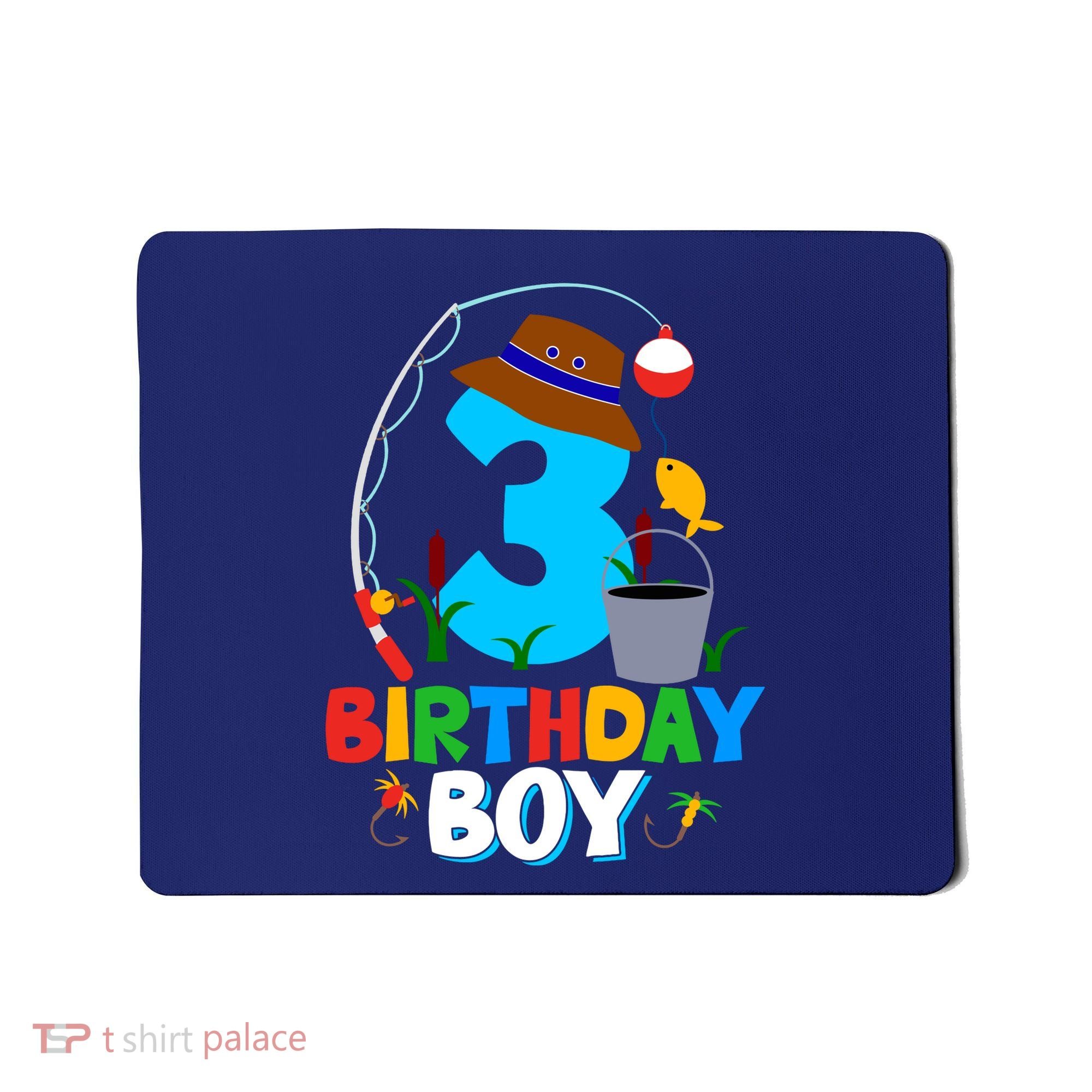 3rd Birthday Boy Fishing Fish Bday Party Decorations Mousepad