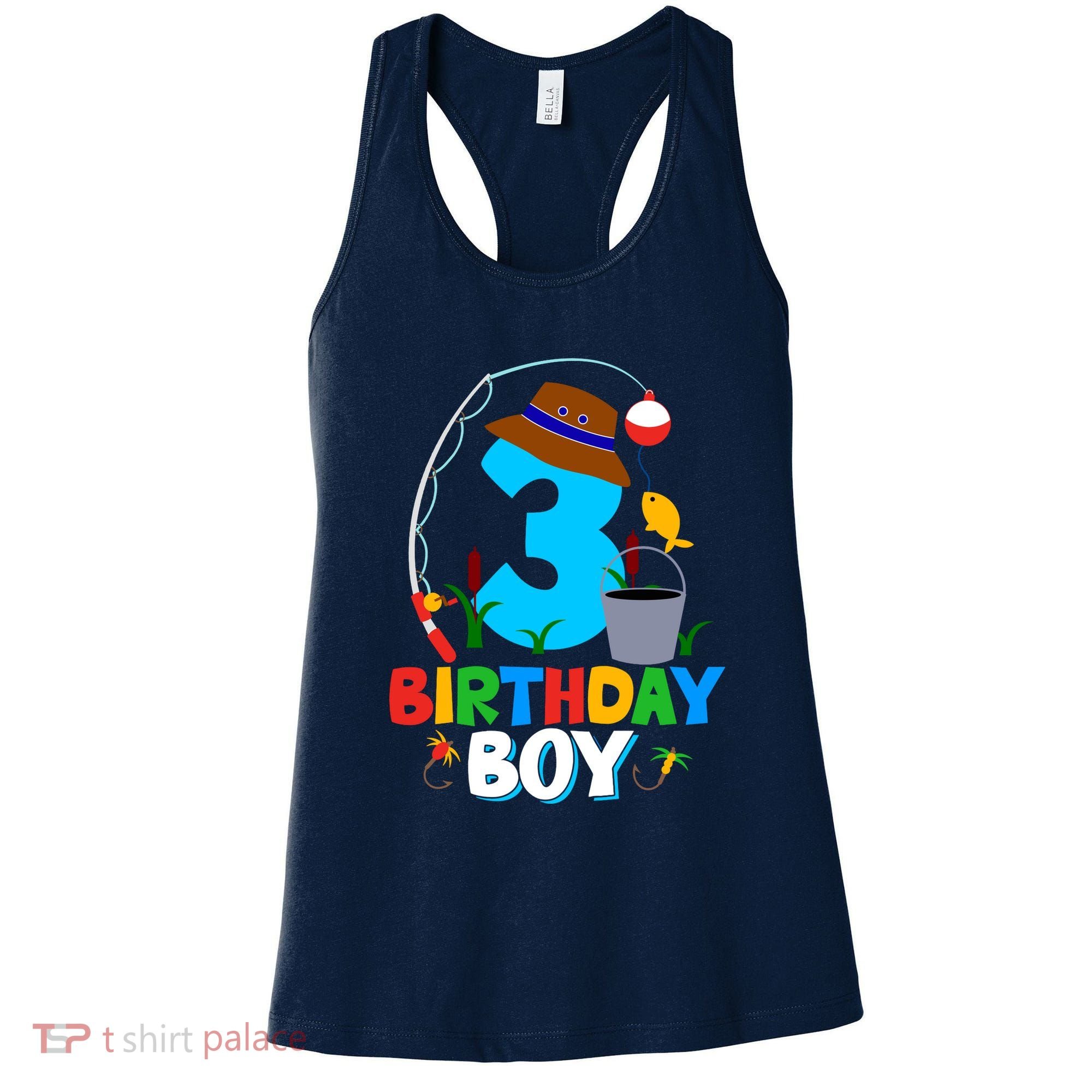 3rd Birthday Boy Fishing Fish Bday Party Decorations Women's Tank Top