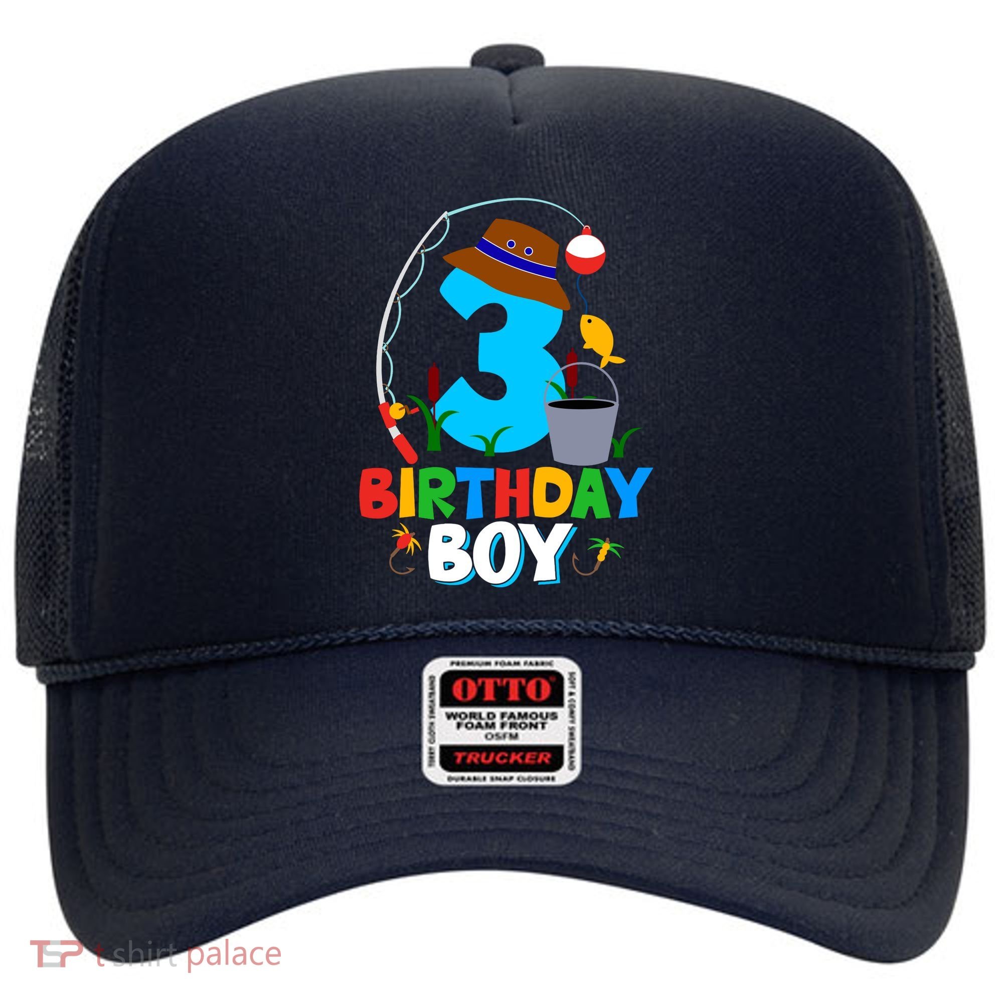 3rd Birthday Boy Fishing Fish Bday Party Decorations Hat