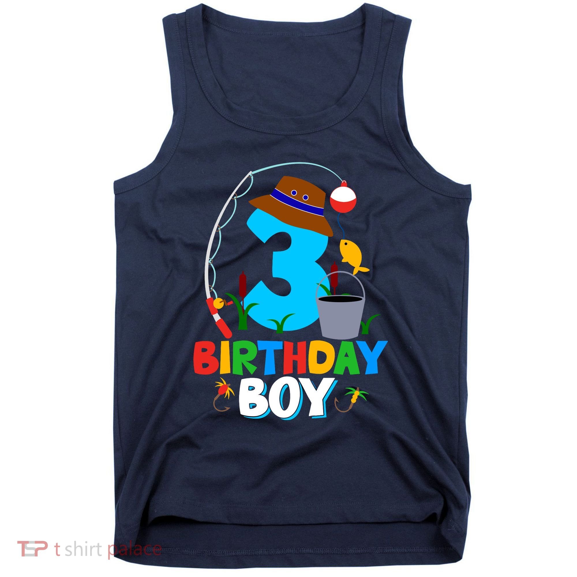 3rd Birthday Boy Fishing Fish Bday Party Decorations Tank Top