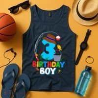 3rd Birthday Boy Fishing Fish Bday Party Decorations Tank Top thumb 4