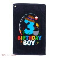 3rd Birthday Boy Fishing Fish Bday Party Decorations Golf Towel thumb 0