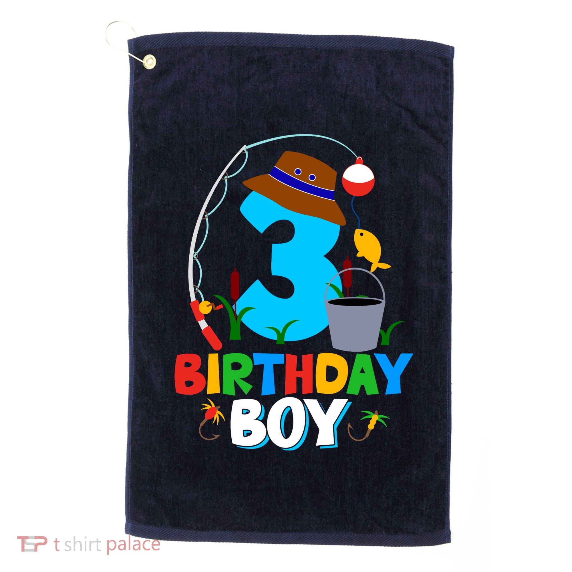 3rd Birthday Boy Fishing Fish Bday Party Decorations Golf Towel