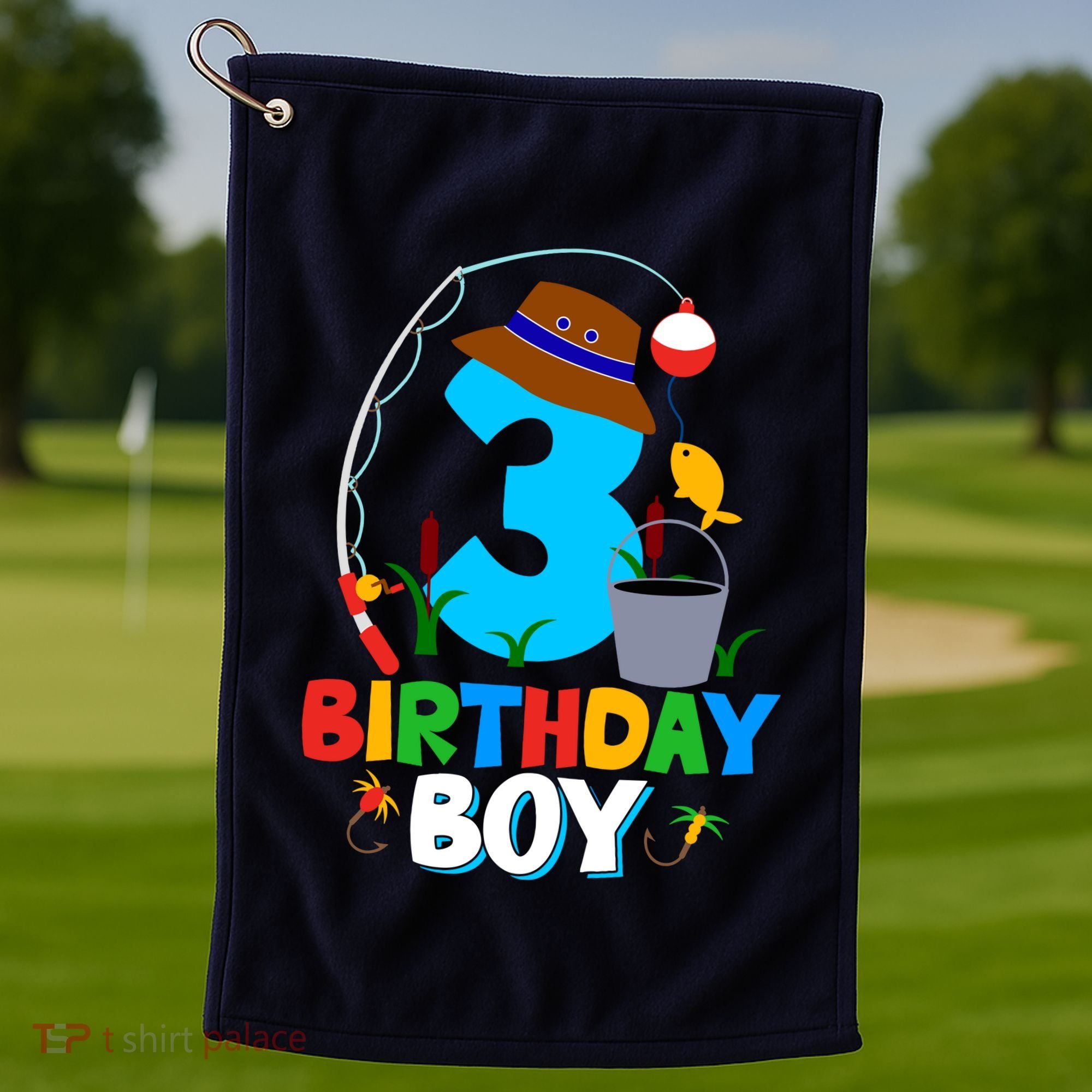 3rd Birthday Boy Fishing Fish Bday Party Decorations Golf Towel