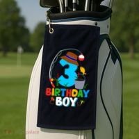 3rd Birthday Boy Fishing Fish Bday Party Decorations Golf Towel thumb 2