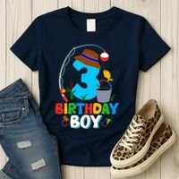 3rd Birthday Boy Fishing Fish Bday Party Decorations Women's T-Shirt thumb 3