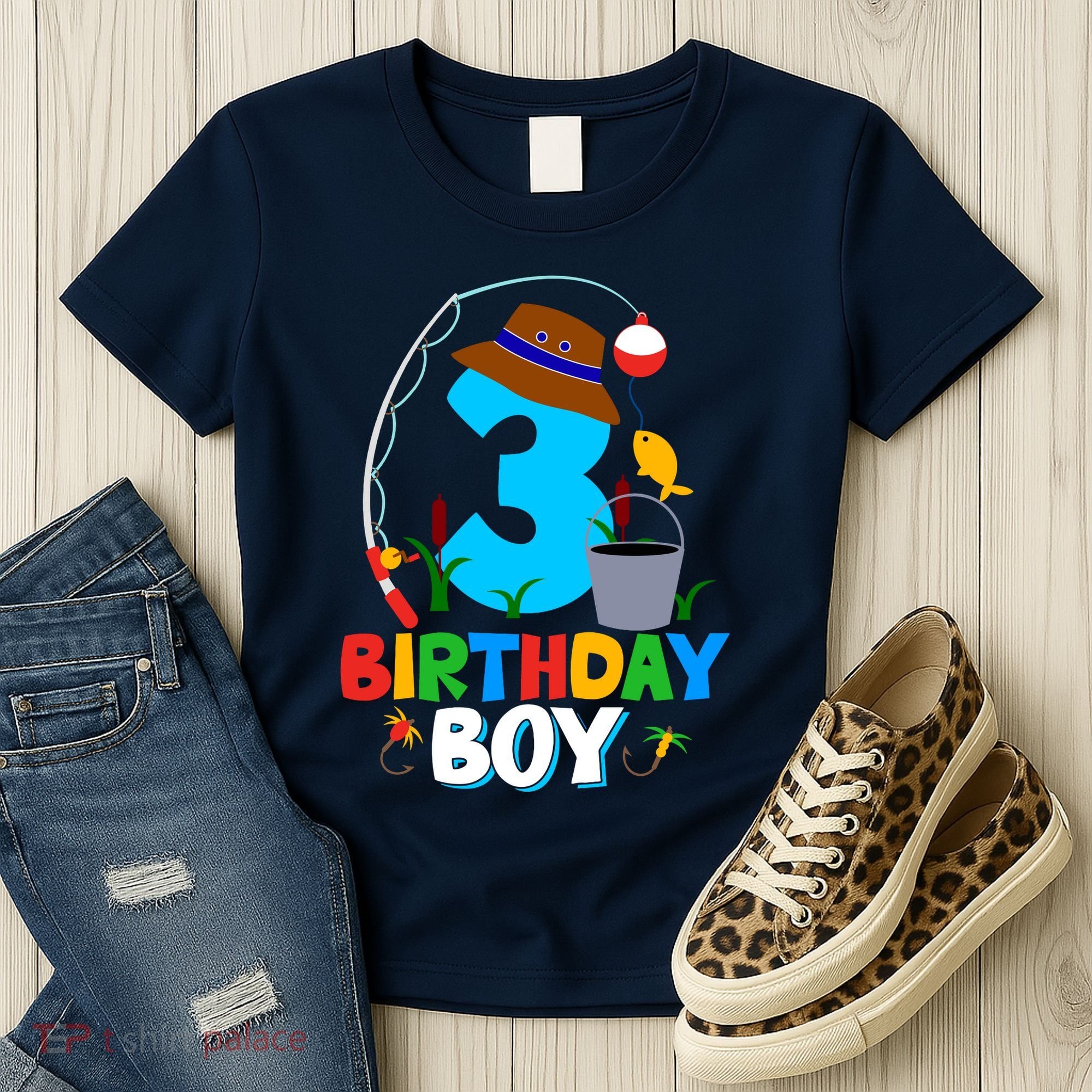 3rd Birthday Boy Fishing Fish Bday Party Decorations Women's T-Shirt