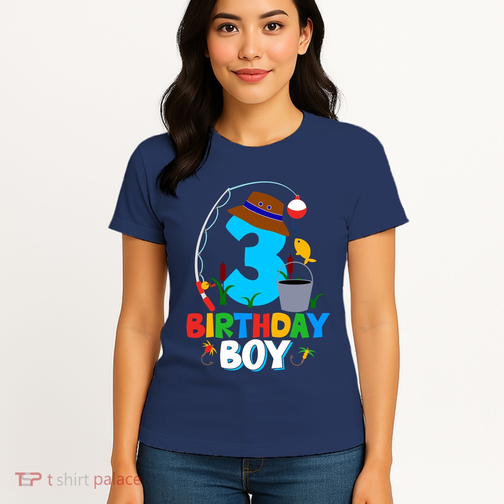 3rd Birthday Boy Fishing Fish Bday Party Decorations Women's T-Shirt