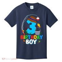 3rd Birthday Boy Fishing Fish Bday Party Decorations Kids T-Shirt thumb 0