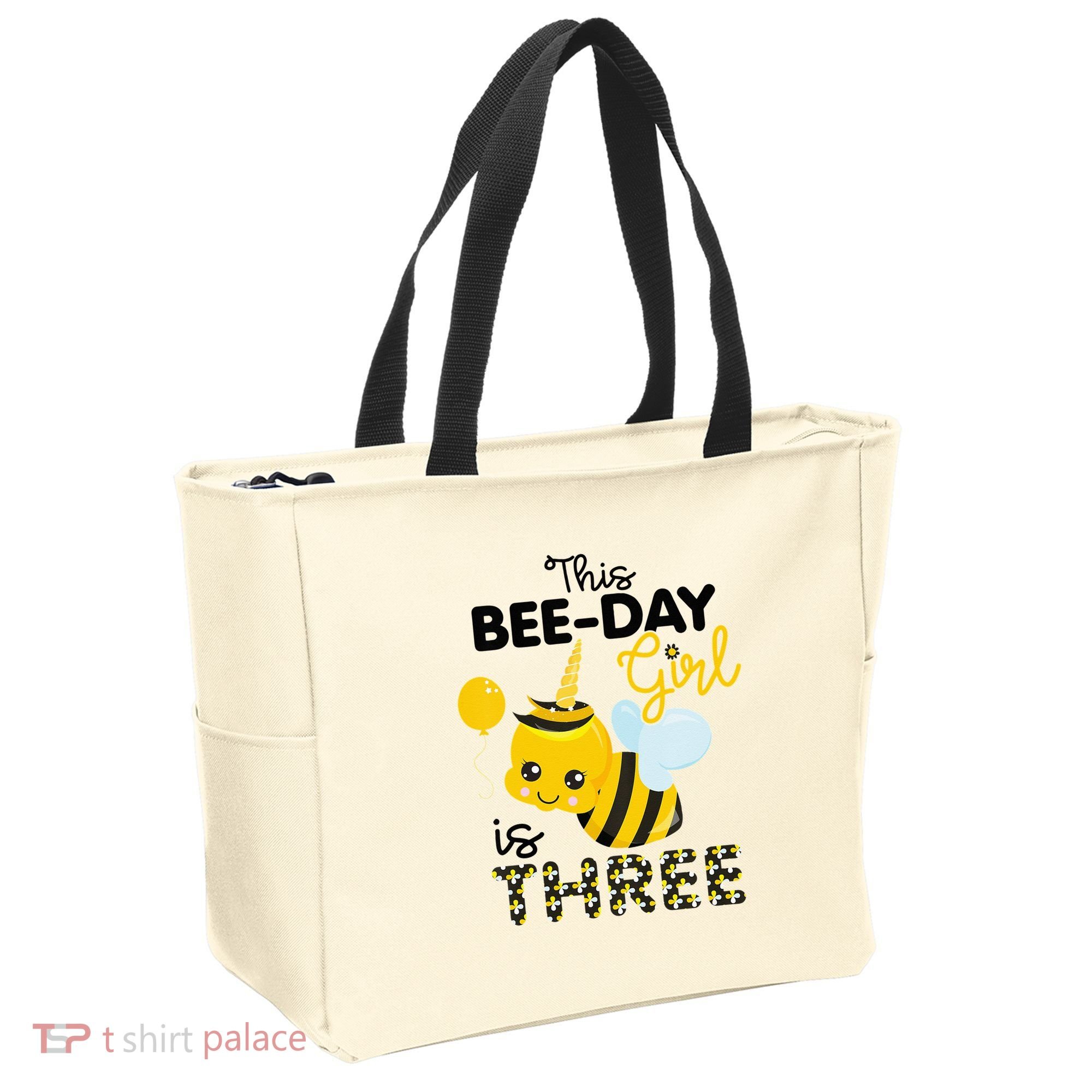 3rd Birthday Bee Themed 3 Year Old Bday Matching Party Tote Bag