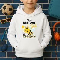 3rd Birthday Bee Themed 3 Year Old Bday Matching Party Kids Hoodie thumb 2