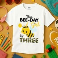 3rd Birthday Bee Themed 3 Year Old Bday Matching Party Kids T-Shirt thumb 3