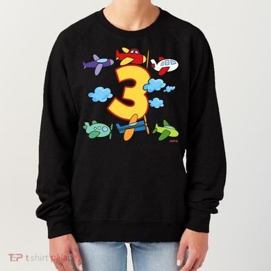 3rd Birthday Boy Airplane Pilot 3 Years Birthday Women's Sweatshirt