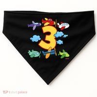 3rd Birthday Boy Airplane Pilot 3 Years Birthday USA-Made Doggie Bandana thumb 0