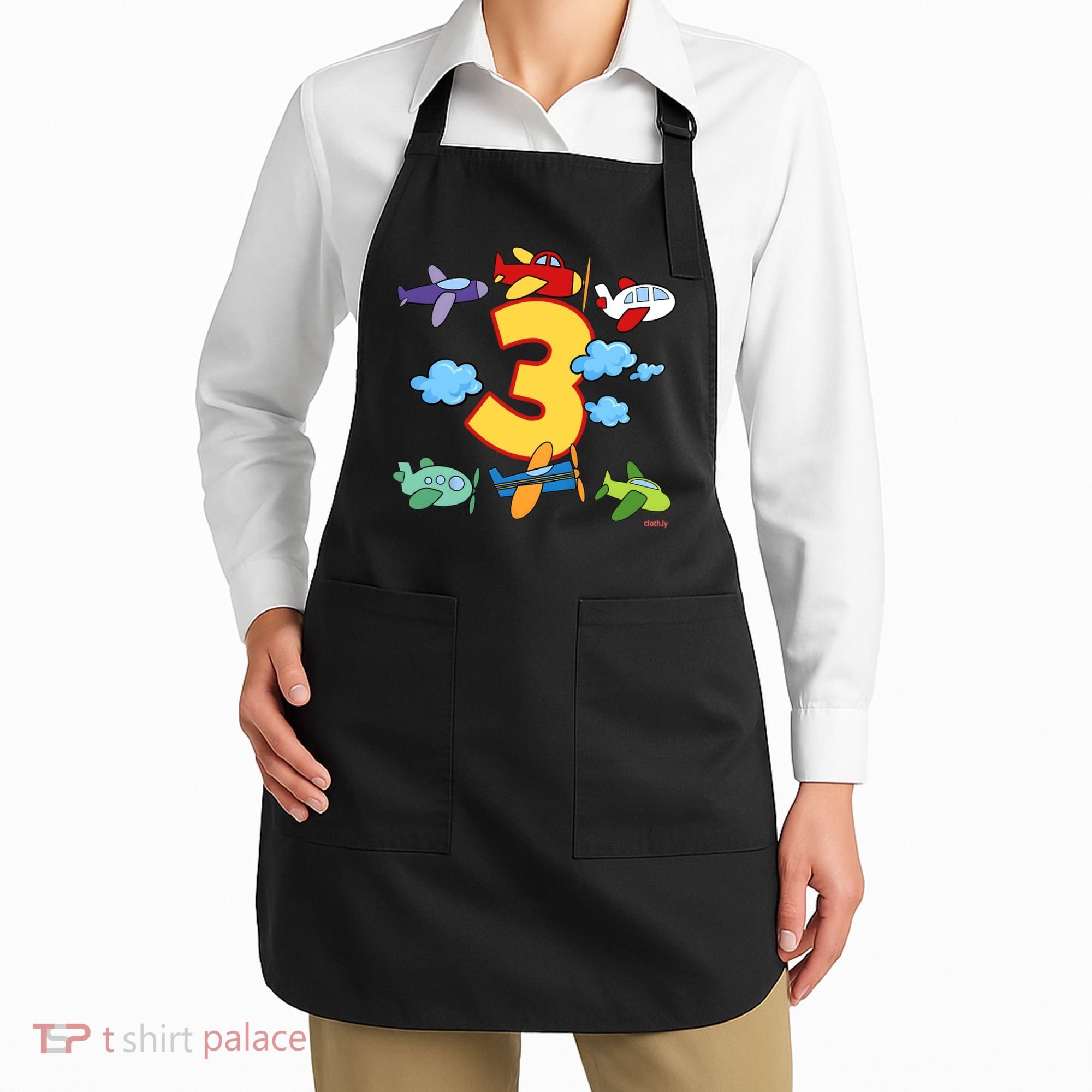 3rd Birthday Boy Airplane Pilot 3 Years Birthday Apron
