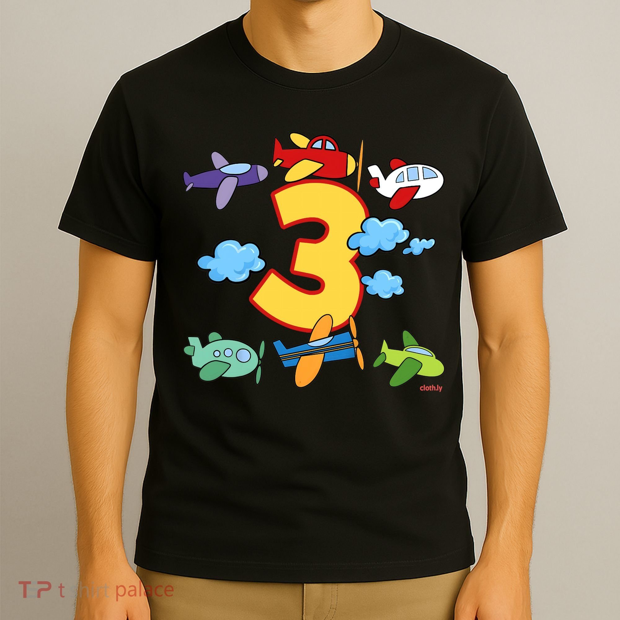 3rd Birthday Boy Airplane Pilot 3 Years Birthday T-Shirt
