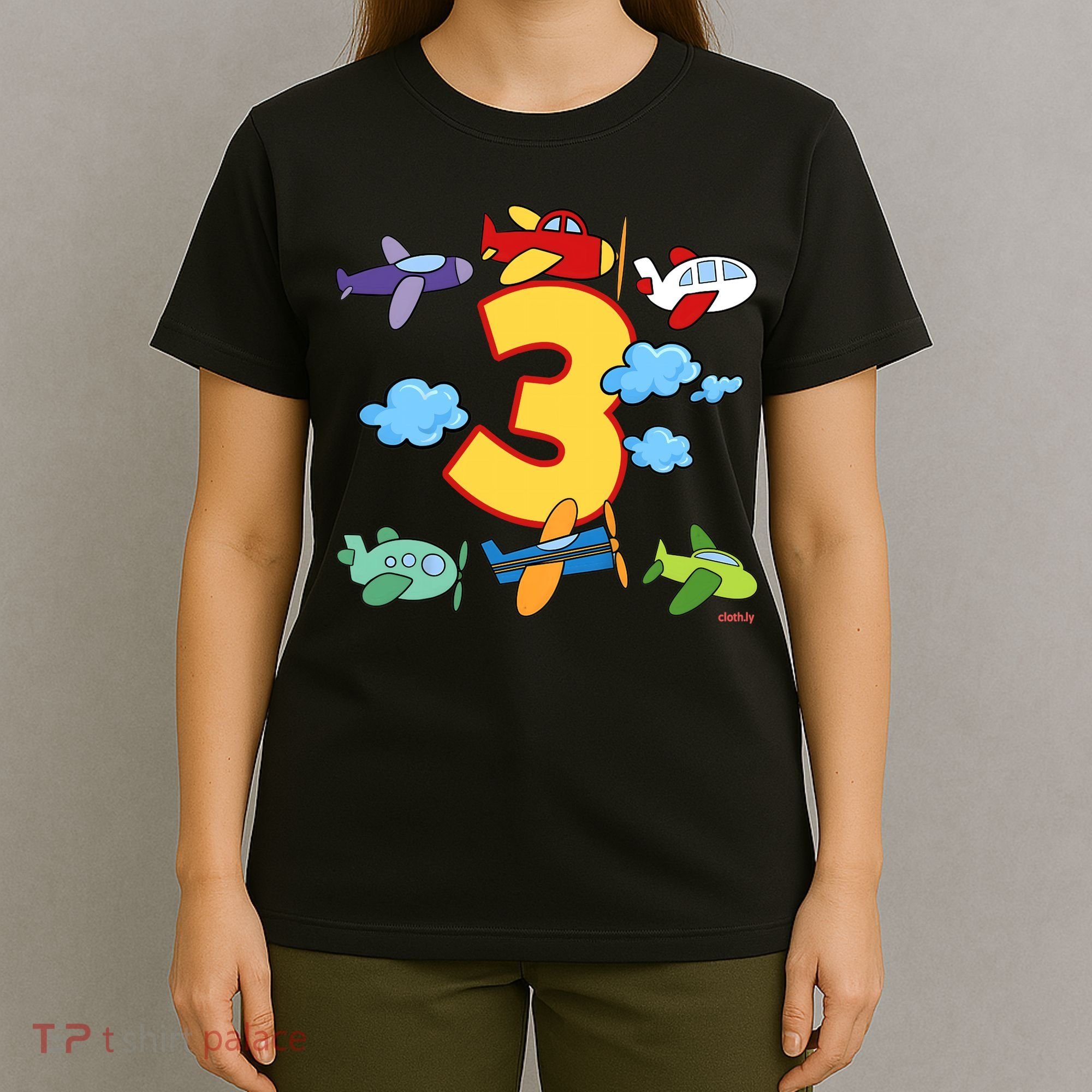 3rd Birthday Boy Airplane Pilot 3 Years Birthday T-Shirt
