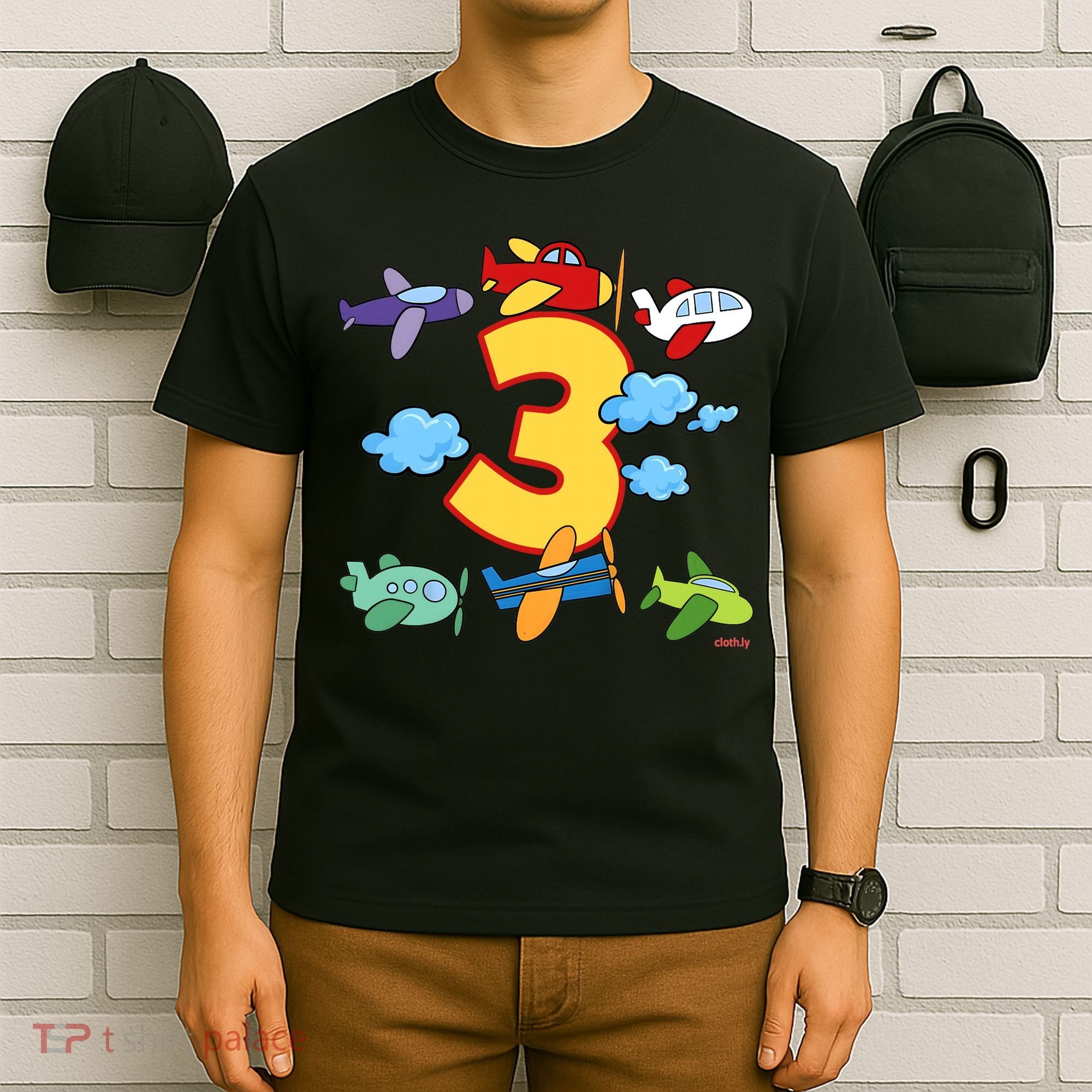3rd Birthday Boy Airplane Pilot 3 Years Birthday T-Shirt