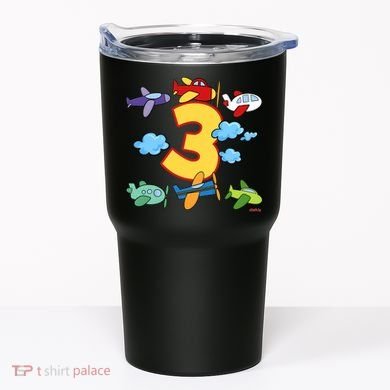 3rd Birthday Boy Airplane Pilot 3 Years Birthday Tumbler